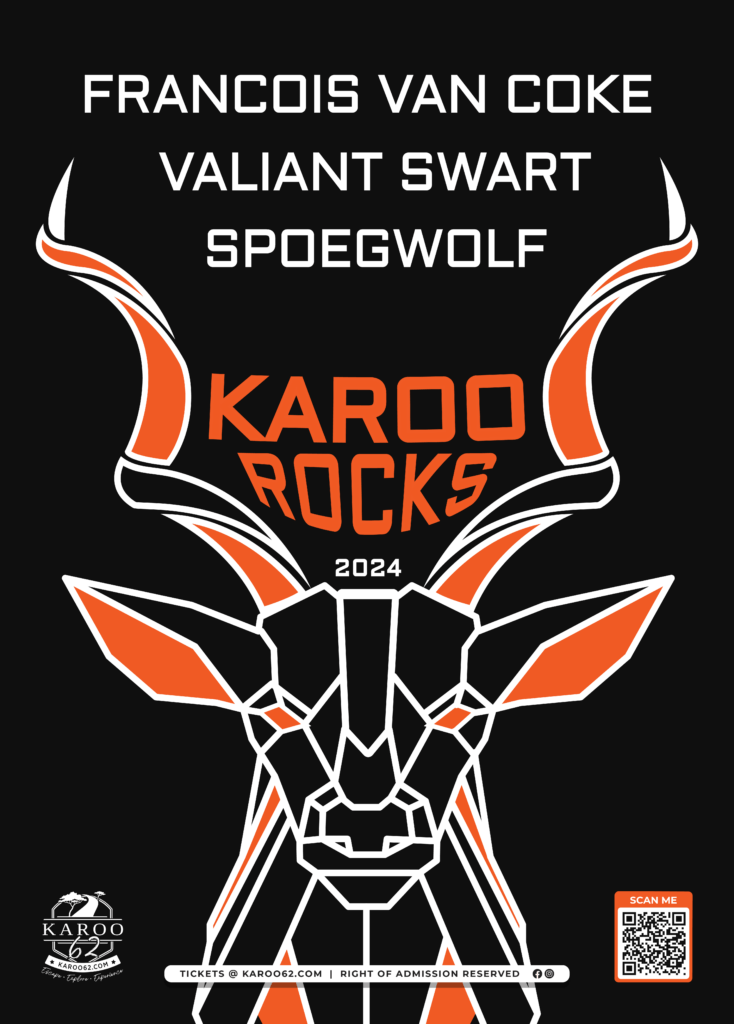 Karoo Rocks poster with headlining artists